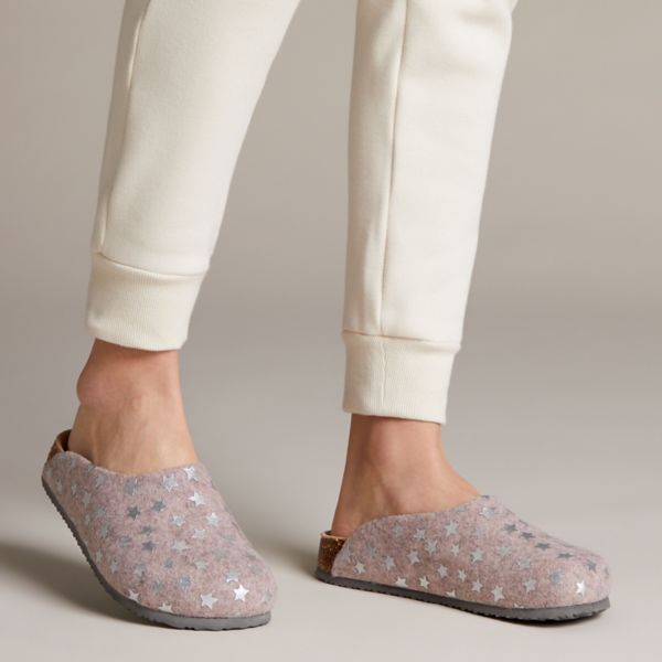 Clarks Womens Fireside Home Slippers Mauve | CA-2187465